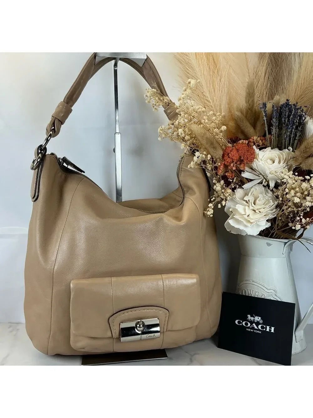 Coach Kristin Beige Leather Hobo Hand‎ Shoulder Bag